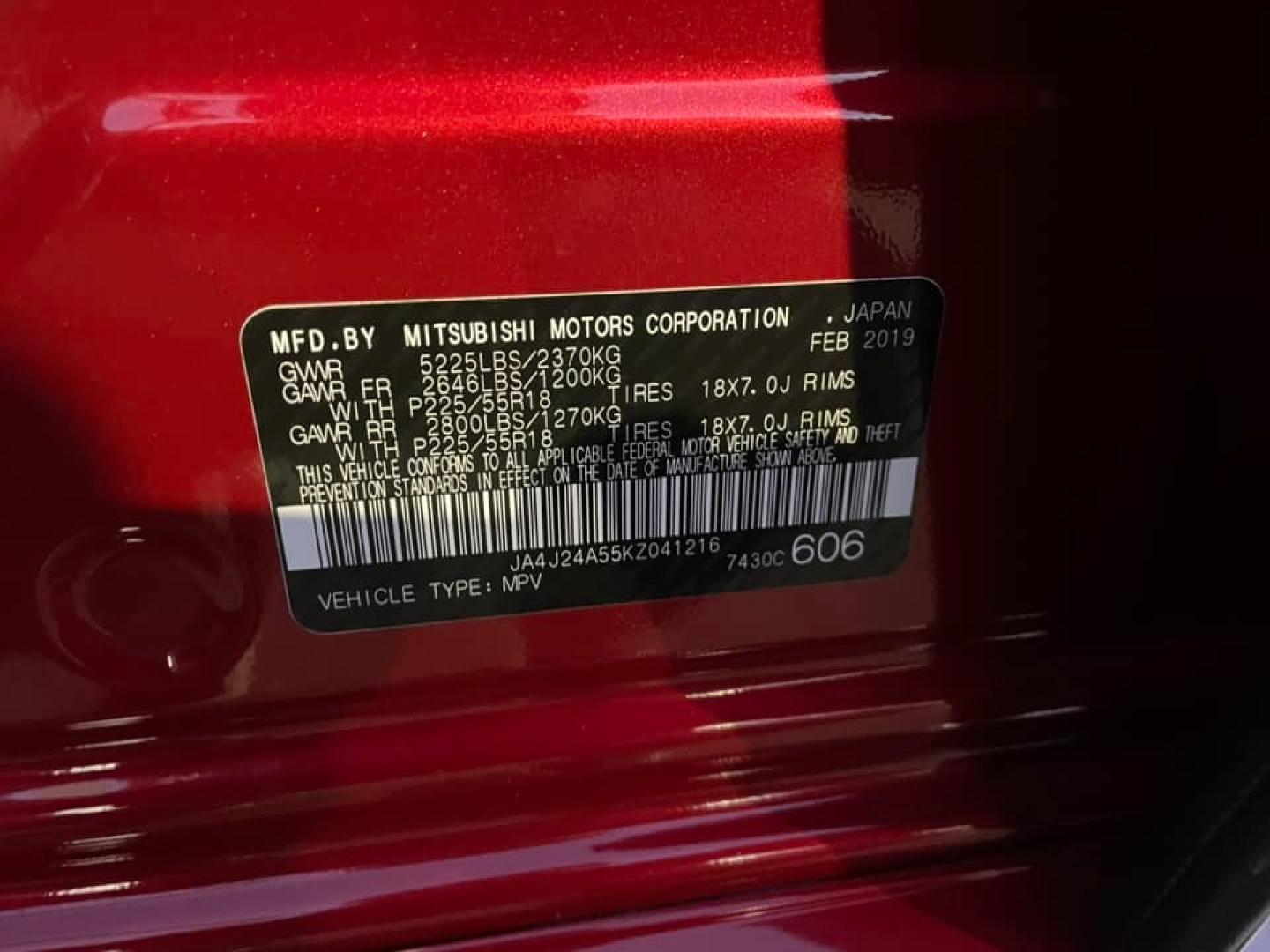 2019 RED /BLACK Mitsubishi Outlander PHEV (JA4J24A55KZ) , located at 744 E Miner Ave, Stockton, CA, 95202, (209) 944-5770, 37.956863, -121.282082 - PLUS TAXES AND FEES - Photo#14